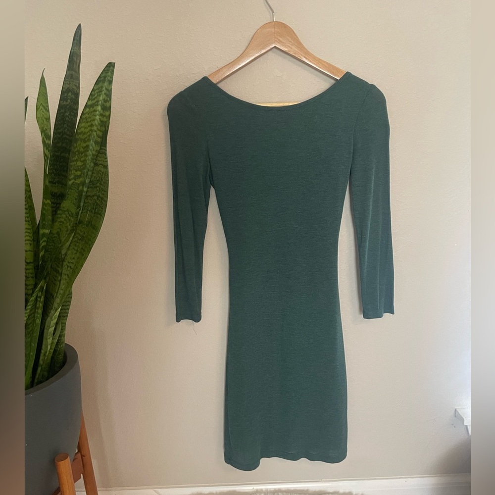 Green cross back mini dress